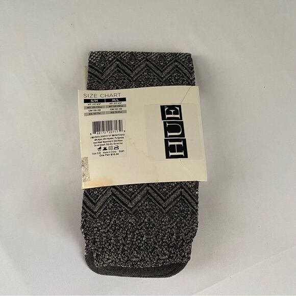 Hue Women's Horizontal Openwork Net Tights Graphite Heather S/M - Picture 2 of 3